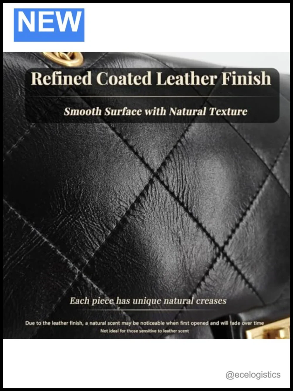 Vintage Oiled Leather Quilted Flap Shoulder Bag with Chain